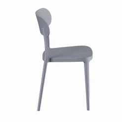 Silla de comedor de polipropileno gris Nesta 45x42x77cm