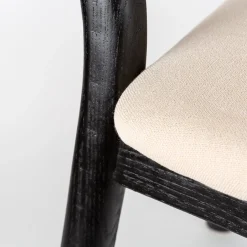 Silla de comedor de ratán y lino Cibran 46x42x85cm Clau&Chloe