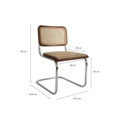Silla de comedor de ratán Leonor 47,5x63,5x82cm Clau&Chloe