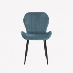 Silla de comedor de terciopelo azul Lydia 54x50x86cm Clau&Chloe
