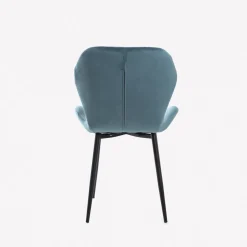 Silla de comedor de terciopelo azul Lydia 54x50x86cm Clau&Chloe