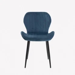 Silla de comedor de terciopelo azul oscuro Lydia 54x50x86cm Clau&Chloe