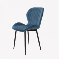 Silla de comedor de terciopelo azul oscuro Lydia 54x50x86cm Clau&Chloe