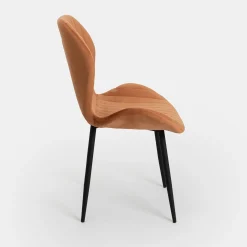 Silla de comedor de terciopelo naranja Lydia 54x50x86cm Clau&Chloe