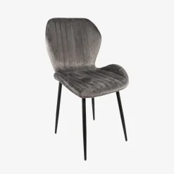 Silla de comedor de terciopelo gris Lydia 54x50x86cm Clau&Chloe