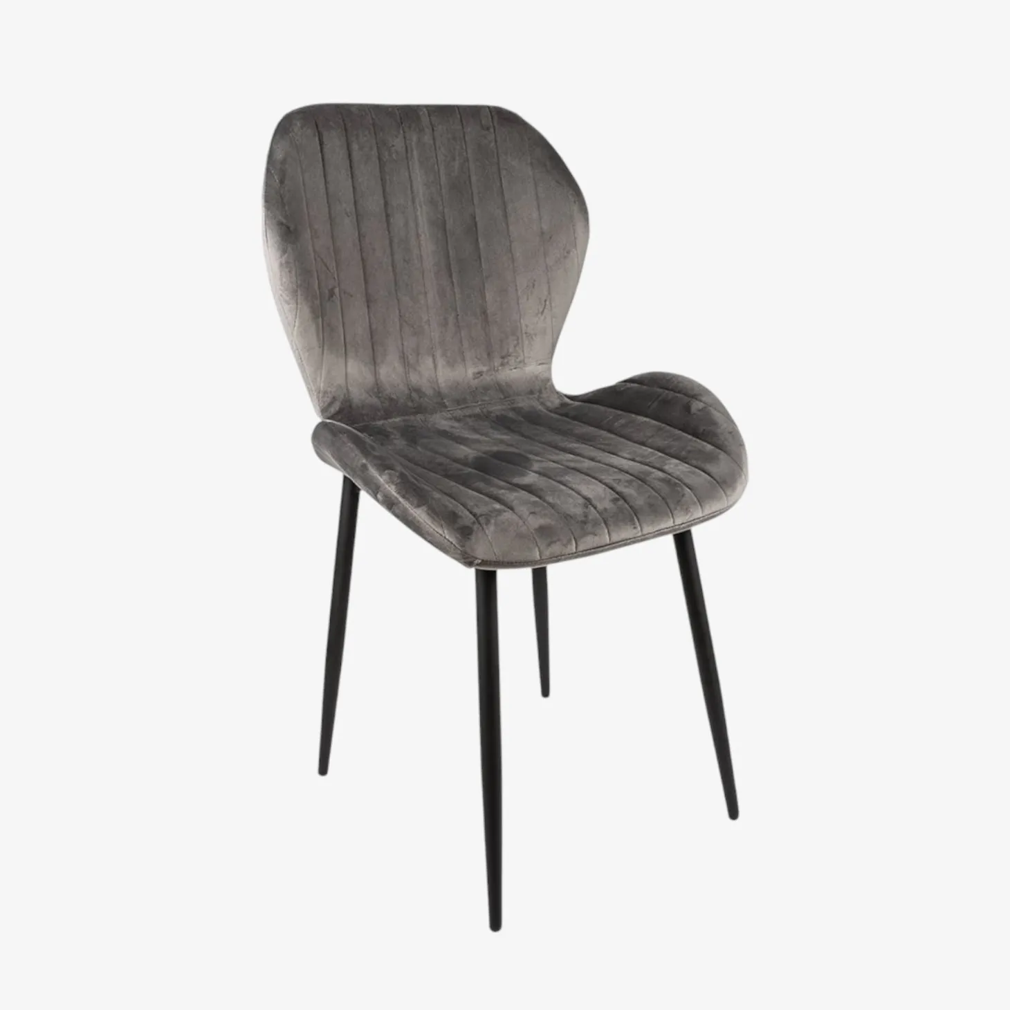 Silla de comedor de terciopelo gris Lydia 54x50x86cm Clau&Chloe