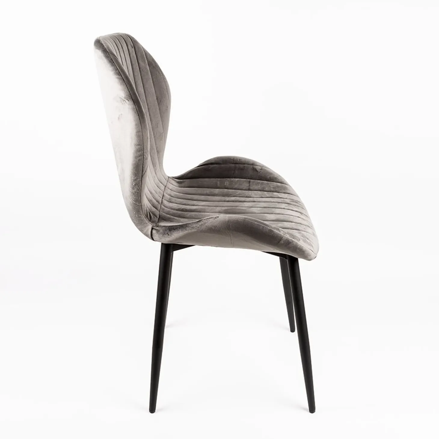Silla de comedor de terciopelo gris Lydia 54x50x86cm Clau&Chloe