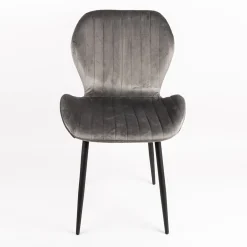 Silla de comedor de terciopelo gris Lydia 54x50x86cm Clau&Chloe