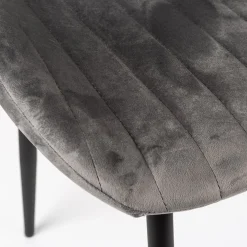 Silla de comedor de terciopelo gris Lydia 54x50x86cm Clau&Chloe