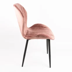 Silla de comedor de terciopelo rosa Lydia 54x50x86cm Clau&Chloe