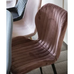 Silla de comedor de terciopelo rosa Lydia 54x50x86cm Clau&Chloe