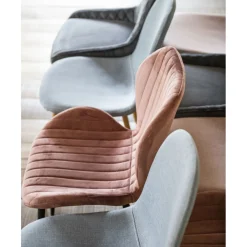 Silla de comedor de terciopelo rosa Lydia 54x50x86cm Clau&Chloe