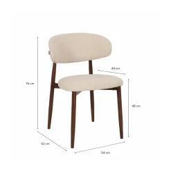 Silla de comedor efecto madera beige Martina 54x52x76cm Clau&Chloe