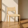 Silla de comedor efecto madera beige Vilma 56x50x82cm Clau&Chloe