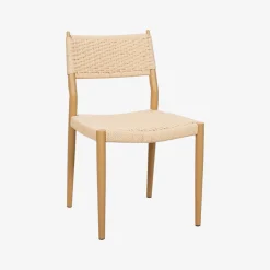 Silla de comedor efecto madera beige Vilma 56x50x82cm Clau&Chloe