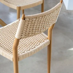 Silla de comedor efecto madera beige Vilma 56x50x82cm Clau&Chloe