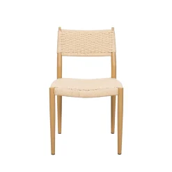 Silla de comedor efecto madera beige Vilma 56x50x82cm Clau&Chloe