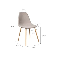 Silla de comedor gris claro Concept 45x55x86cm