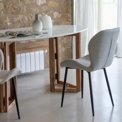 Silla de comedor gris Lydia 54x50x86cm Clau&Chloe