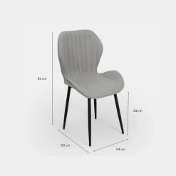 Silla de comedor gris Lydia 54x50x86cm Clau&Chloe