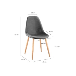 Silla de comedor gris oscuro Concept 45x55x86cm
