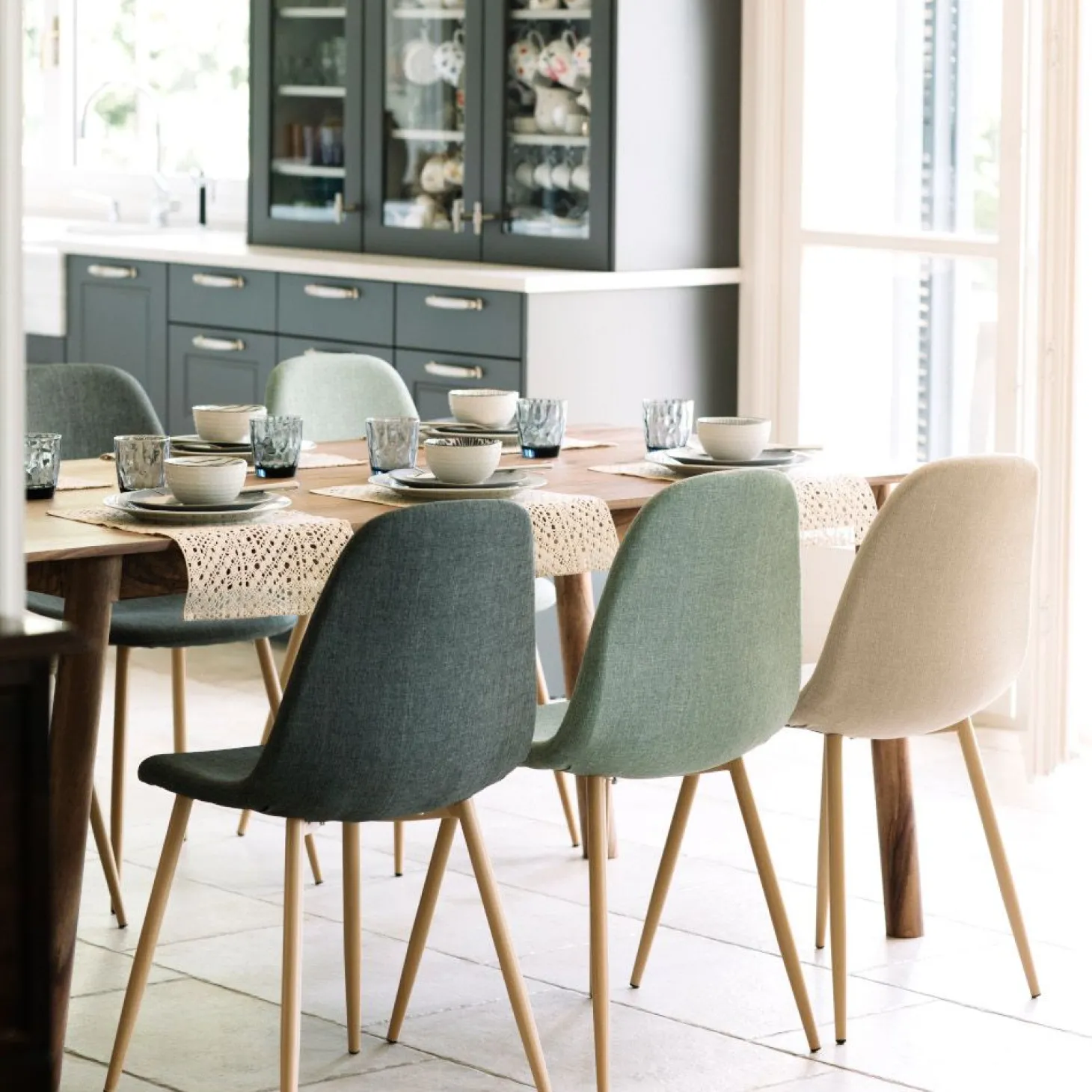 Silla de comedor verde Concept 45x55x86cm