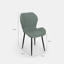 Silla de comedor verde Lydia 54x50x86cm Clau&Chloe