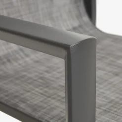 Silla de jardín apilable de aluminio y textilene gris 58x65x91,5cm