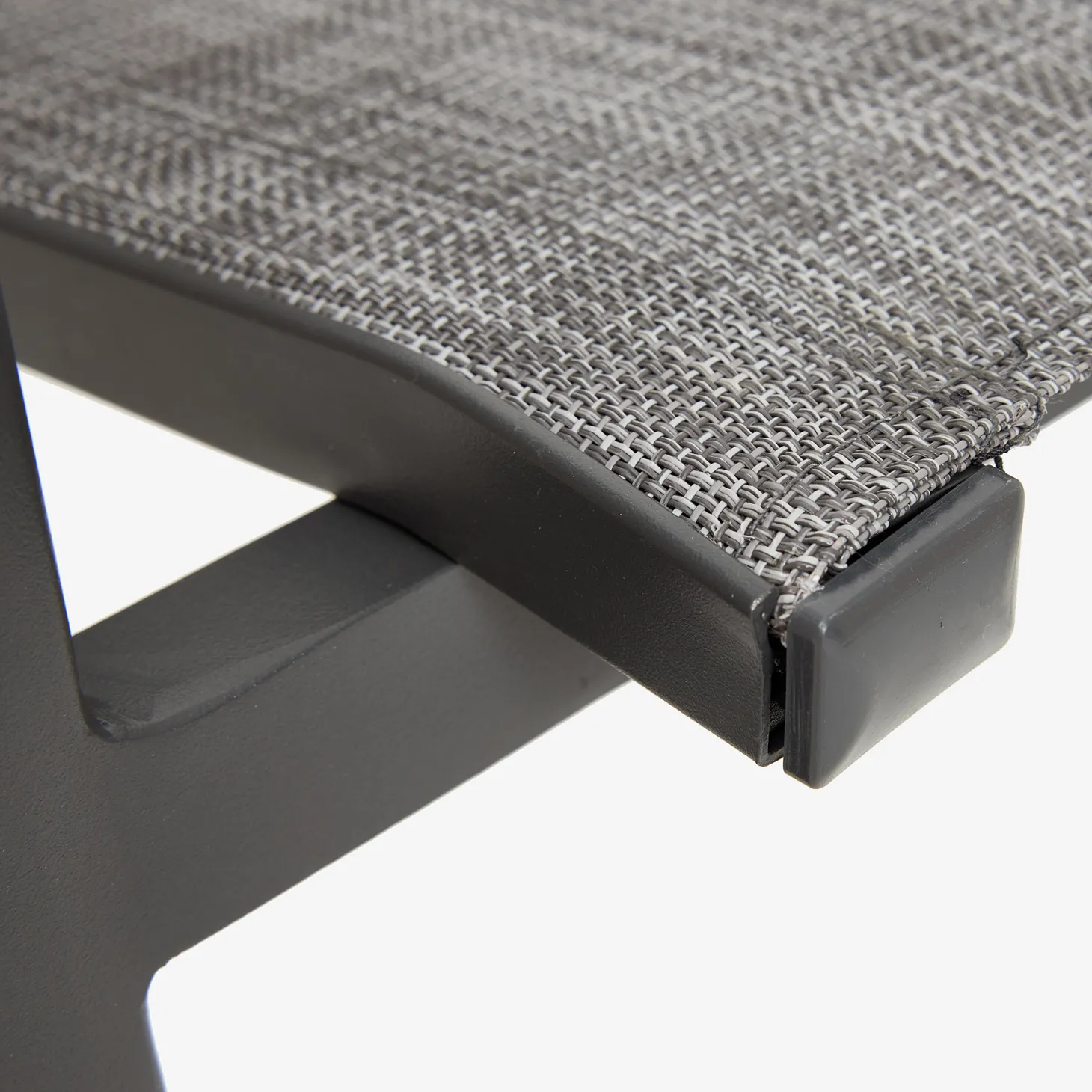 Silla de jardín apilable de aluminio y textilene gris 58x65x91,5cm