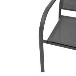 Silla de jardín de aluminio y textilene gris Tabarca 56x62x88cm