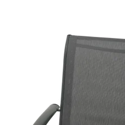 Silla de jardín de aluminio y textilene gris Tabarca 56x62x88cm