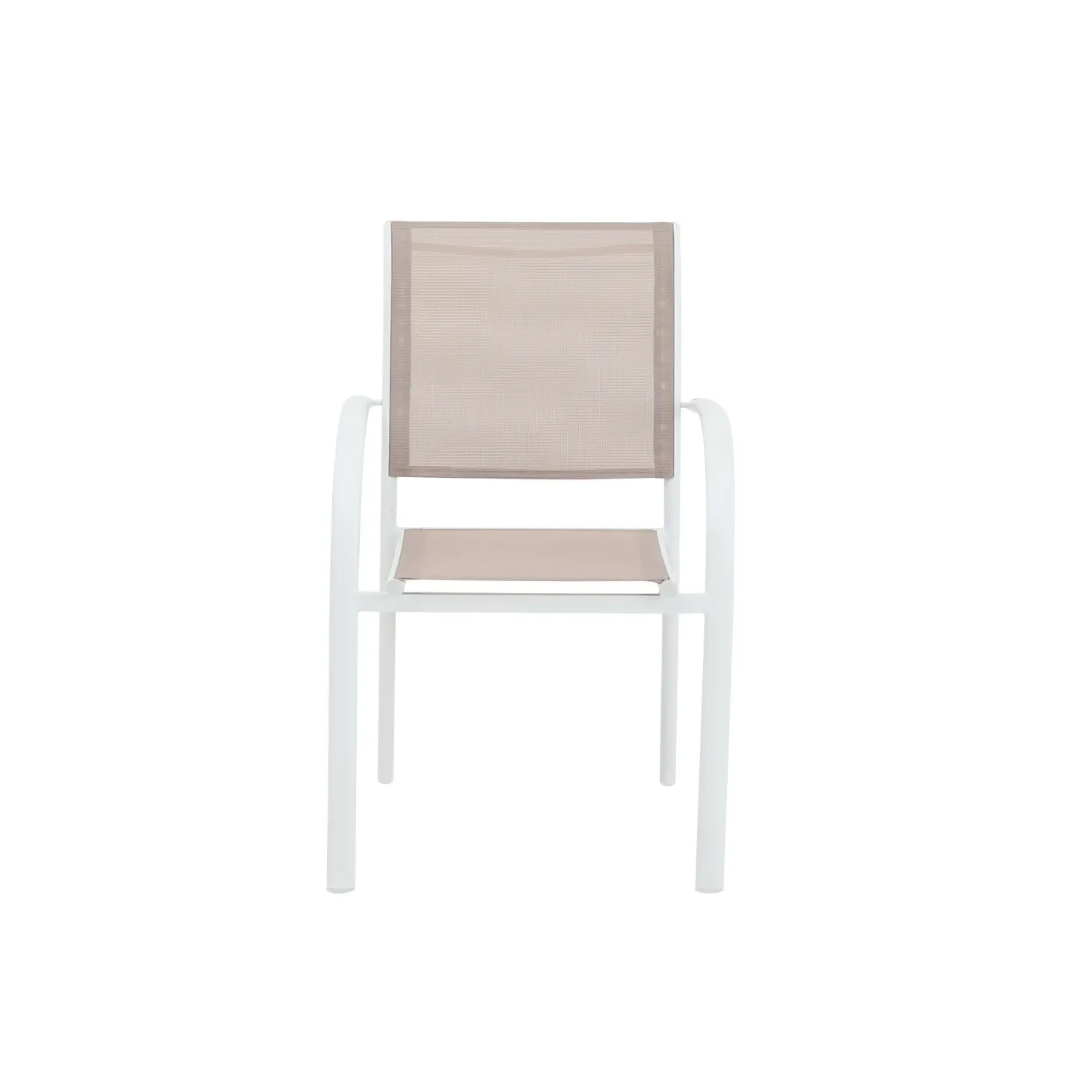 Silla de jardín de aluminio y textilene blanca Tabarca 56x62x88cm