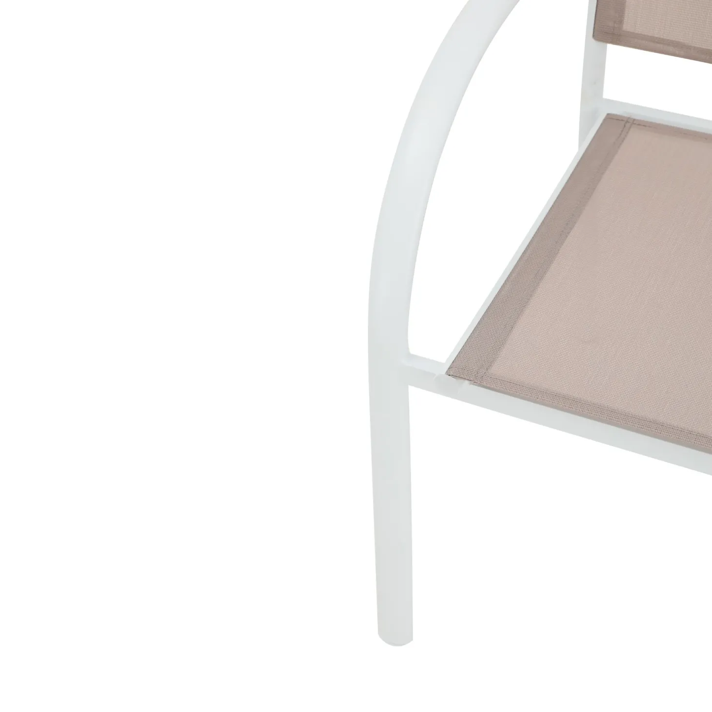 Silla de jardín de aluminio y textilene blanca Tabarca 56x62x88cm