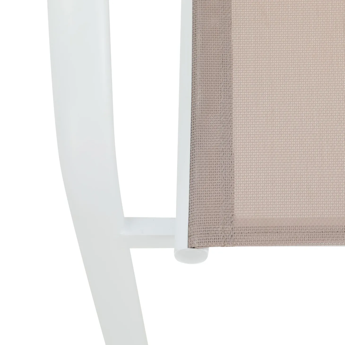 Silla de jardín de aluminio y textilene blanca Tabarca 56x62x88cm