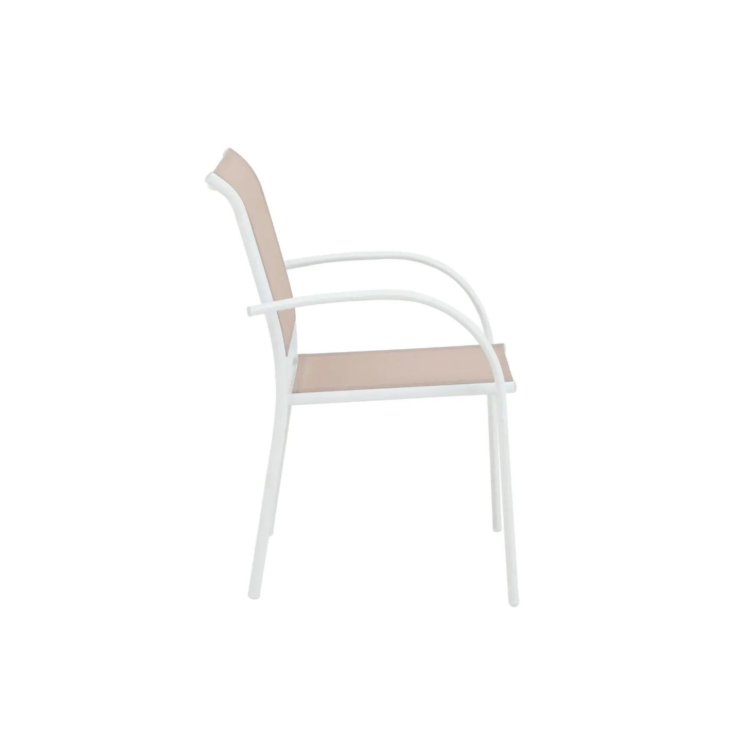 Silla de jardín de aluminio y textilene blanca Tabarca 56x62x88cm