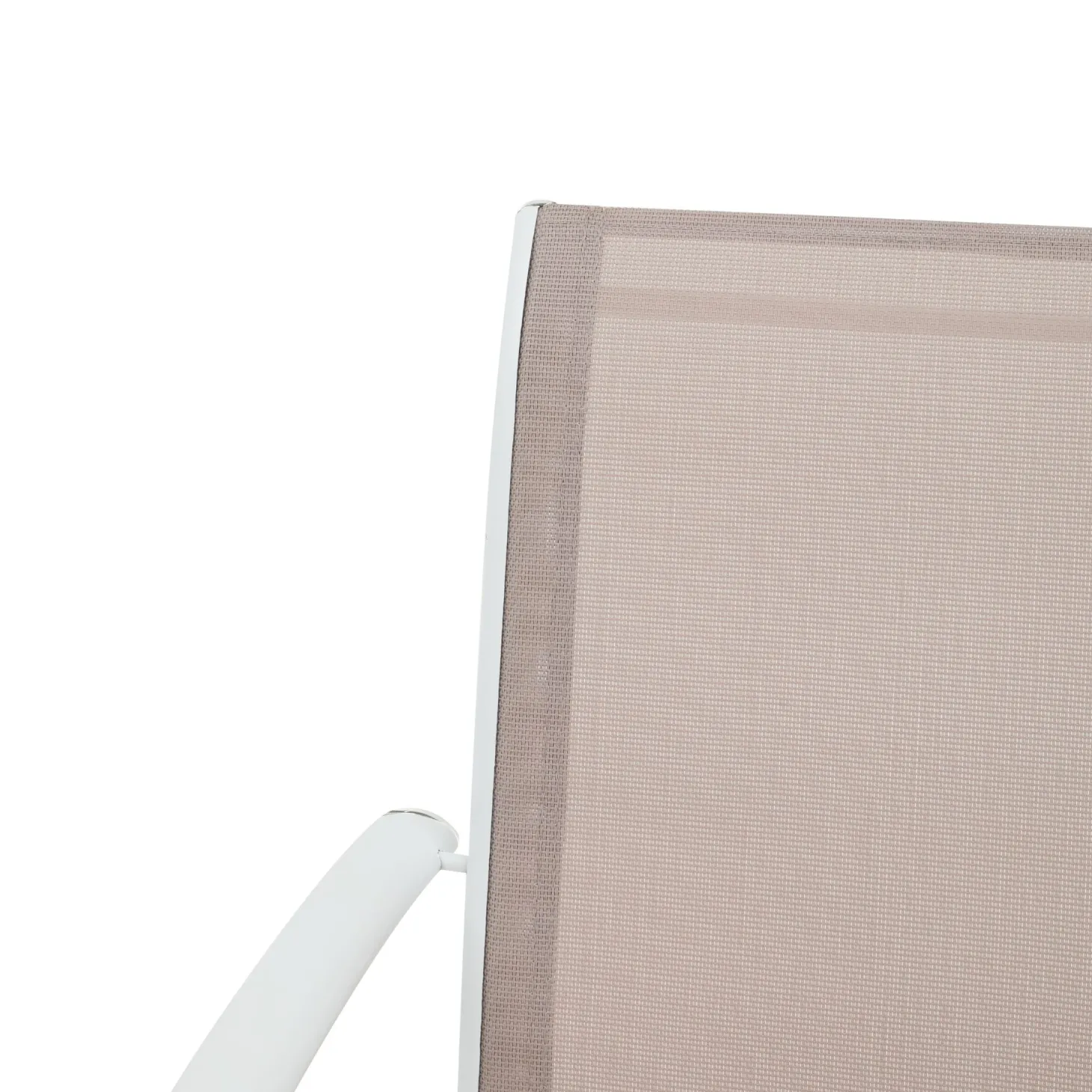 Silla de jardín de aluminio y textilene blanca Tabarca 56x62x88cm