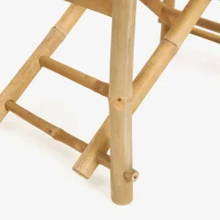 Silla de jardín de director de bambú blanca Chios 58x44x88cm