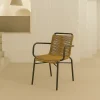 Silla de jardín de ratán sintético y aluminio Anse 55x60x79cm