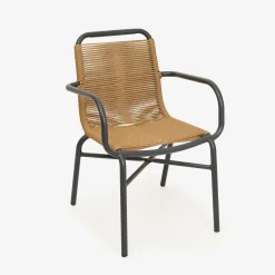 Silla de jardín de ratán sintético y aluminio Anse 55x60x79cm