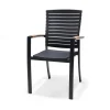 Silla de jardín negra de aluminio y DuraOcean 61x55x92cm