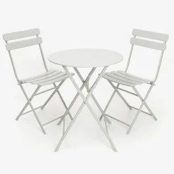 Silla de jardín plegable de metal gris Bistro 40x38x90cm