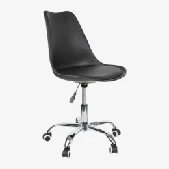 Silla de oficina con ruedas negra Tulip 48x55x82cm