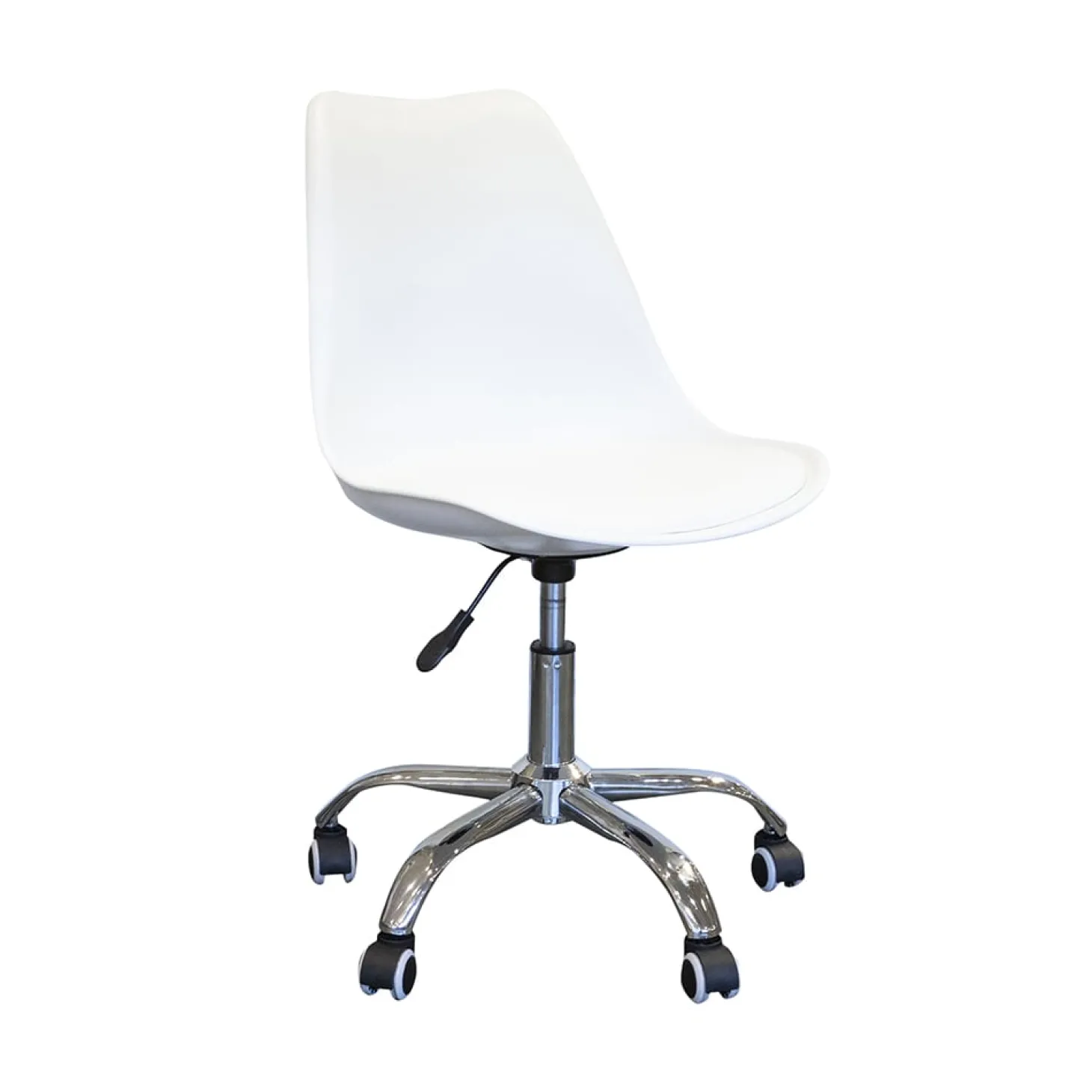Silla de oficina con ruedas blanca Tulip 48x55x82cm