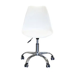 Silla de oficina con ruedas blanca Tulip 48x55x82cm