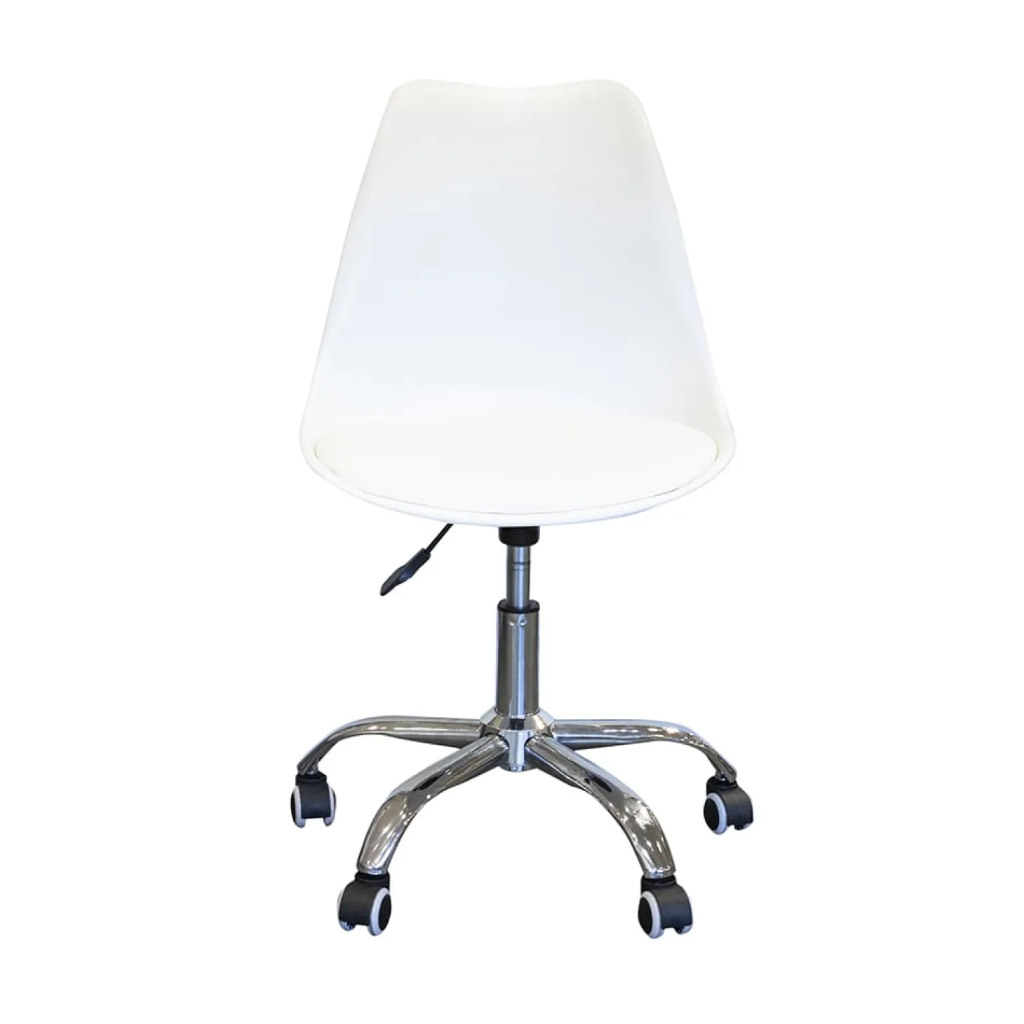 Silla de oficina con ruedas blanca Tulip 48x55x82cm