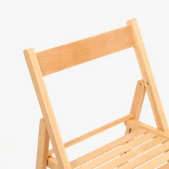 Silla plegable de madera de haya natural Gema 43x48x79cm