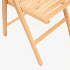 Silla plegable de madera de haya natural Gema 43x48x79cm