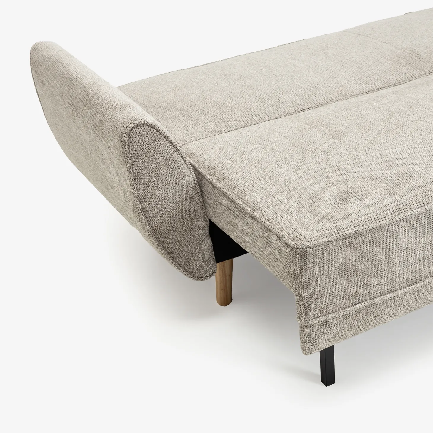 Sofá cama de 3 plazas gris claro Fules 212x85x85cm