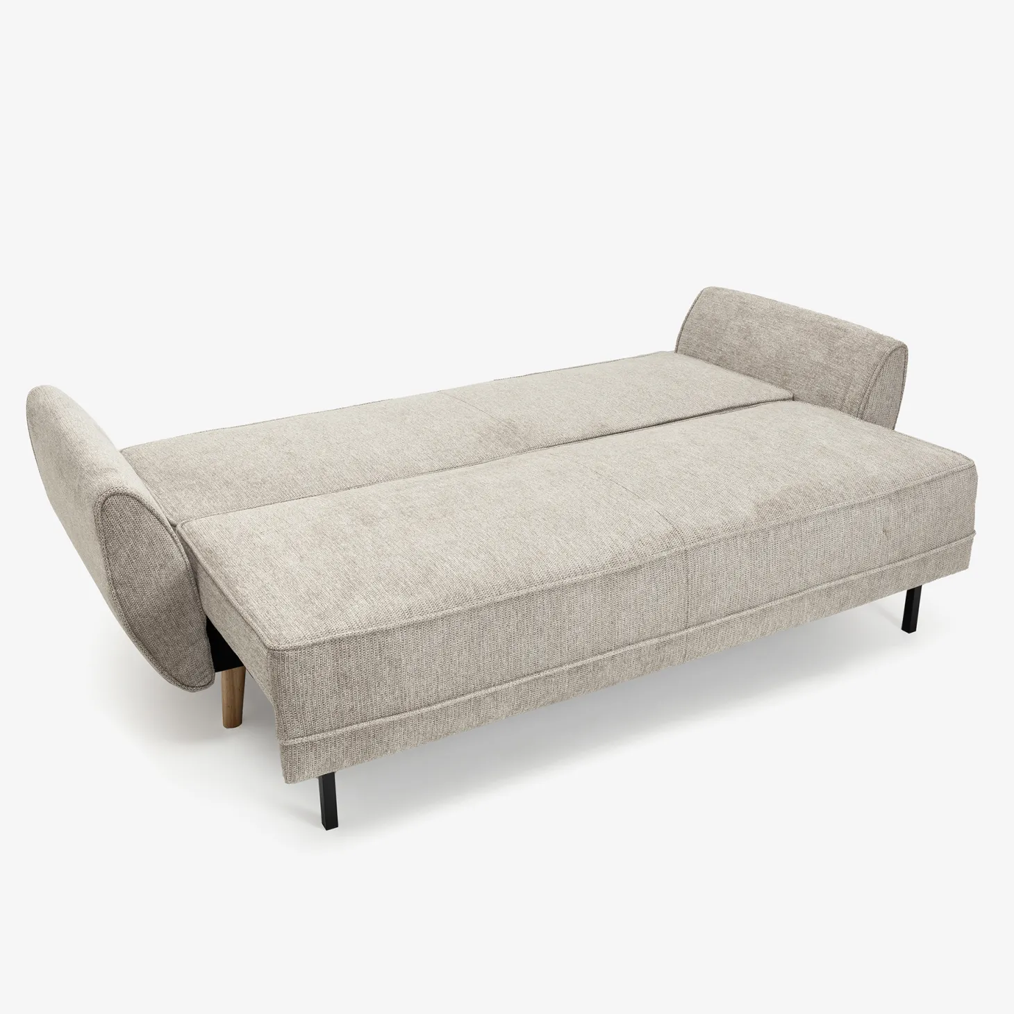 Sofá cama de 3 plazas gris claro Fules 212x85x85cm