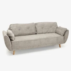 Sofá cama de 3 plazas gris claro Fules 212x85x85cm
